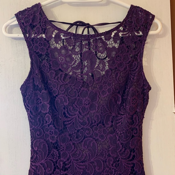 Plum Formal Lace Dress - Picture 3 of 7